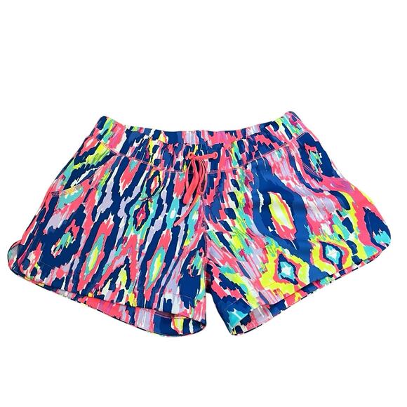 Lilly Pulitzer Luxletic Colorful Ikat Print Shorts XS Drawstring Beachy Vacation - Picture 1 of 8